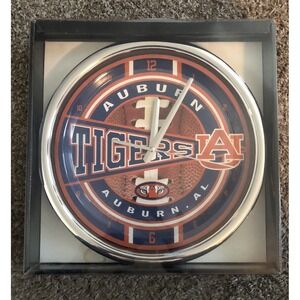 Auburn Tigers NCAA Basketball Quartz Wall Clock 12" Tested Works